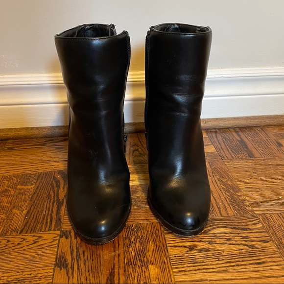 Heeled Leather Chunky Boots - Picture 2 of 9